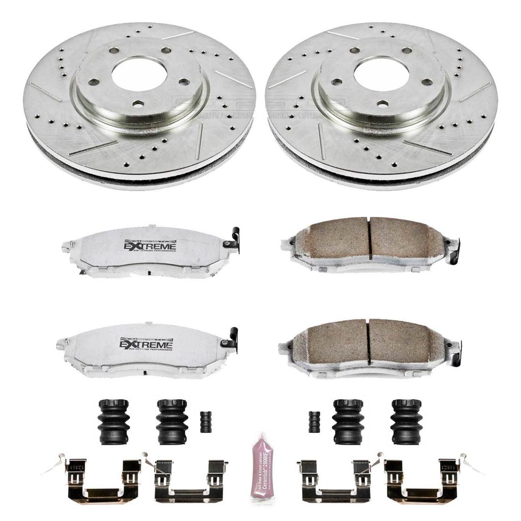 PowerStop K152-26 - Z26 Drilled and Slotted Brake Rotors and Pads Kit