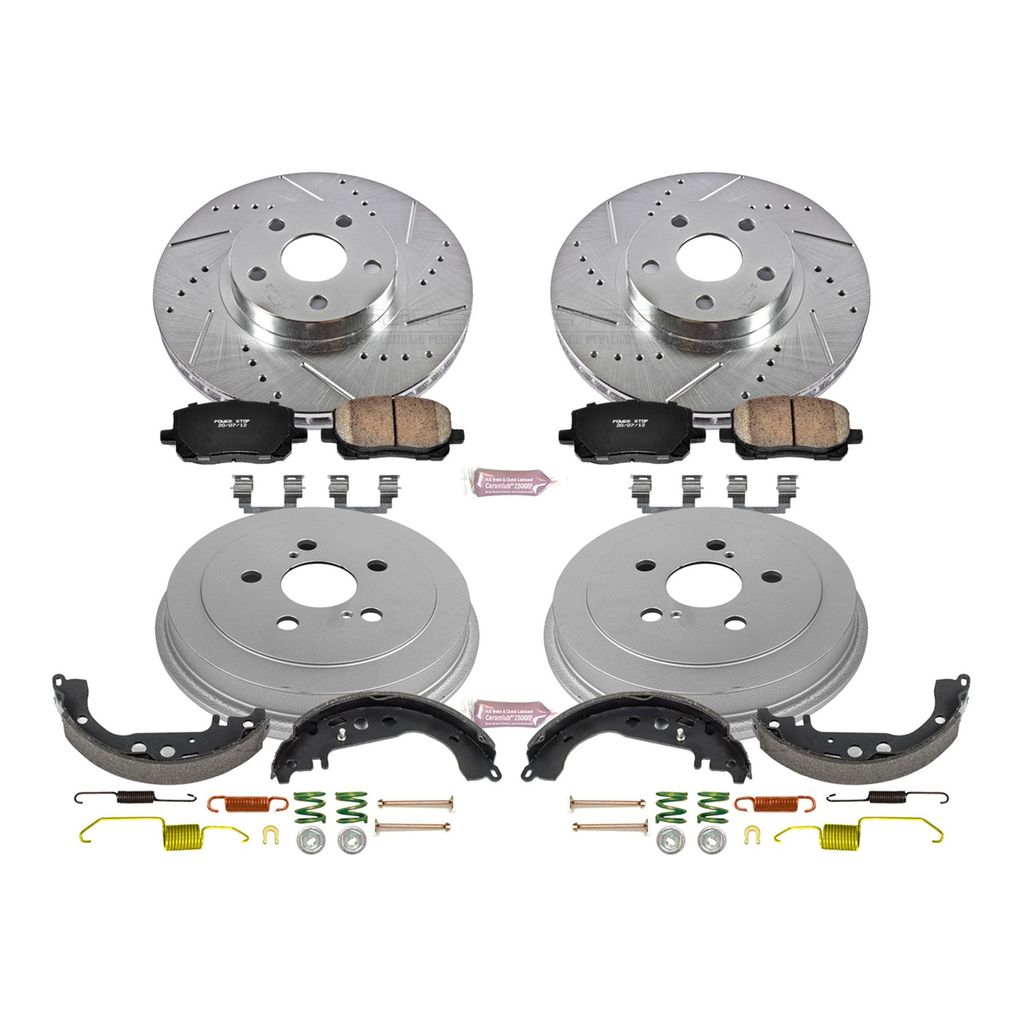 PowerStop K15200DK - Z23 Drilled and Slotted Brake Pad, Rotor, Drum, and Shoe Kit