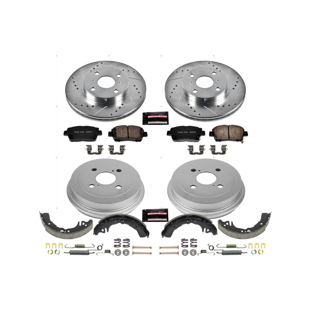 PowerStop K15204DK - Z23 Drilled and Slotted Brake Pad, Rotor, Drum, and Shoe Kit