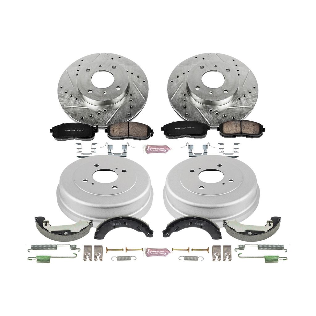 PowerStop K15207DK - Z23 Drilled and Slotted Brake Pad, Rotor, Drum, and Shoe Kit
