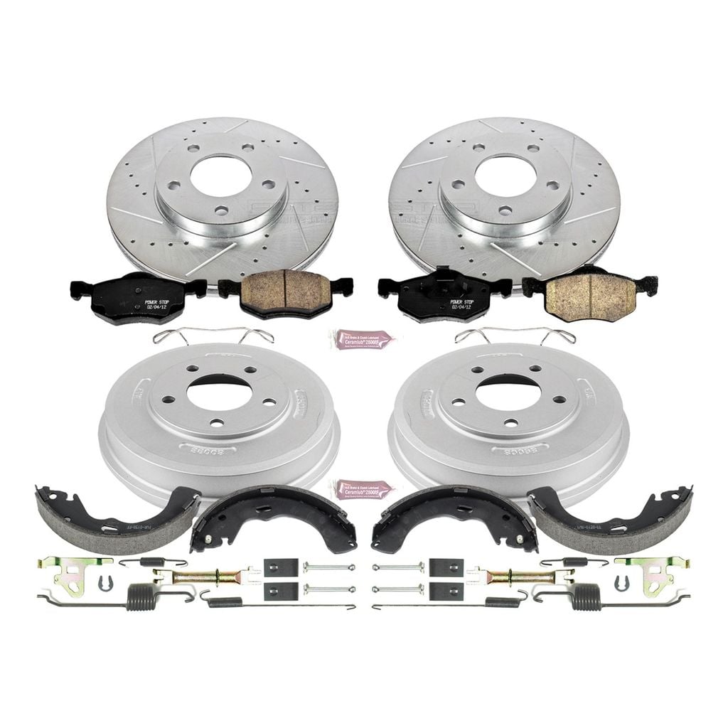 PowerStop K15209DK - Z23 Drilled and Slotted Brake Pad, Rotor, Drum, and Shoe Kit