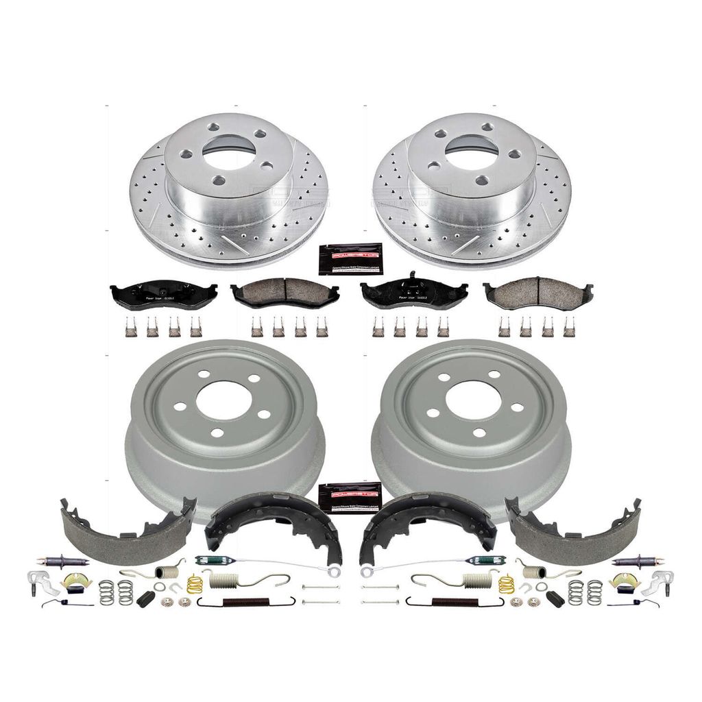 PowerStop K15215DK - Z23 Drilled and Slotted Brake Pad, Rotor, Drum, and Shoe Kit
