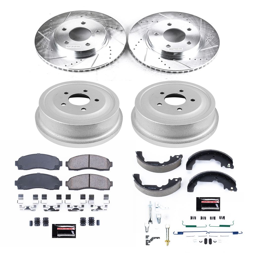 PowerStop K15218DK - Z23 Drilled and Slotted Brake Pad, Rotor, Drum, and Shoe Kit