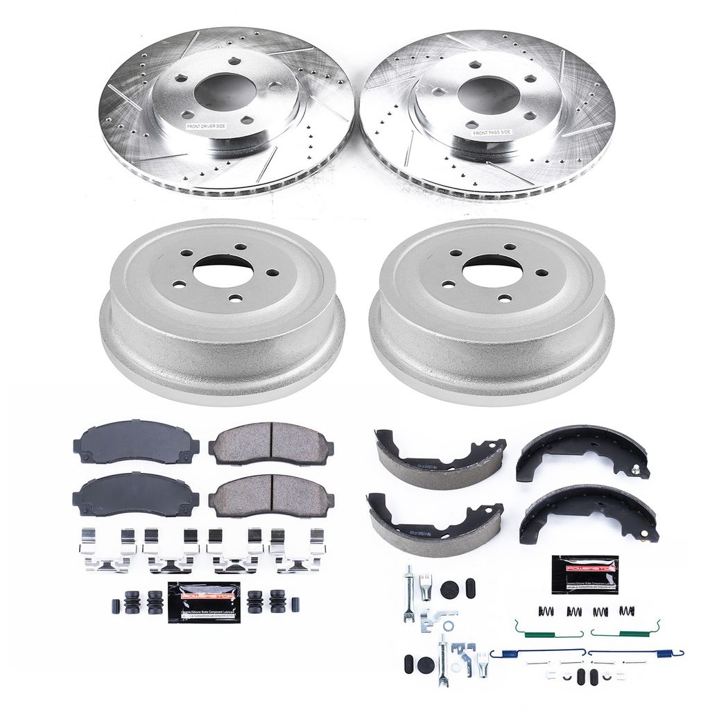 PowerStop K15219DK - Z23 Drilled and Slotted Brake Pad, Rotor, Drum, and Shoe Kit