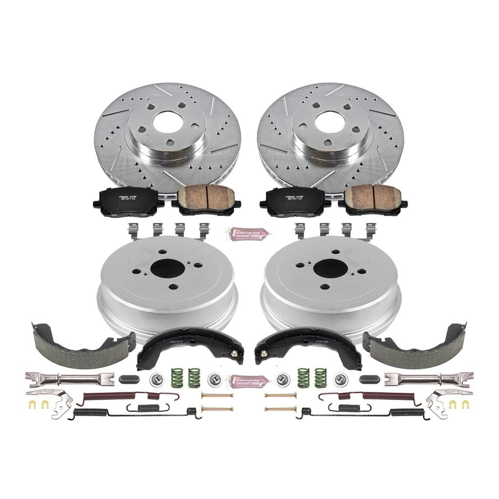 PowerStop K15220DK - Z23 Drilled and Slotted Brake Pad, Rotor, Drum, and Shoe Kit