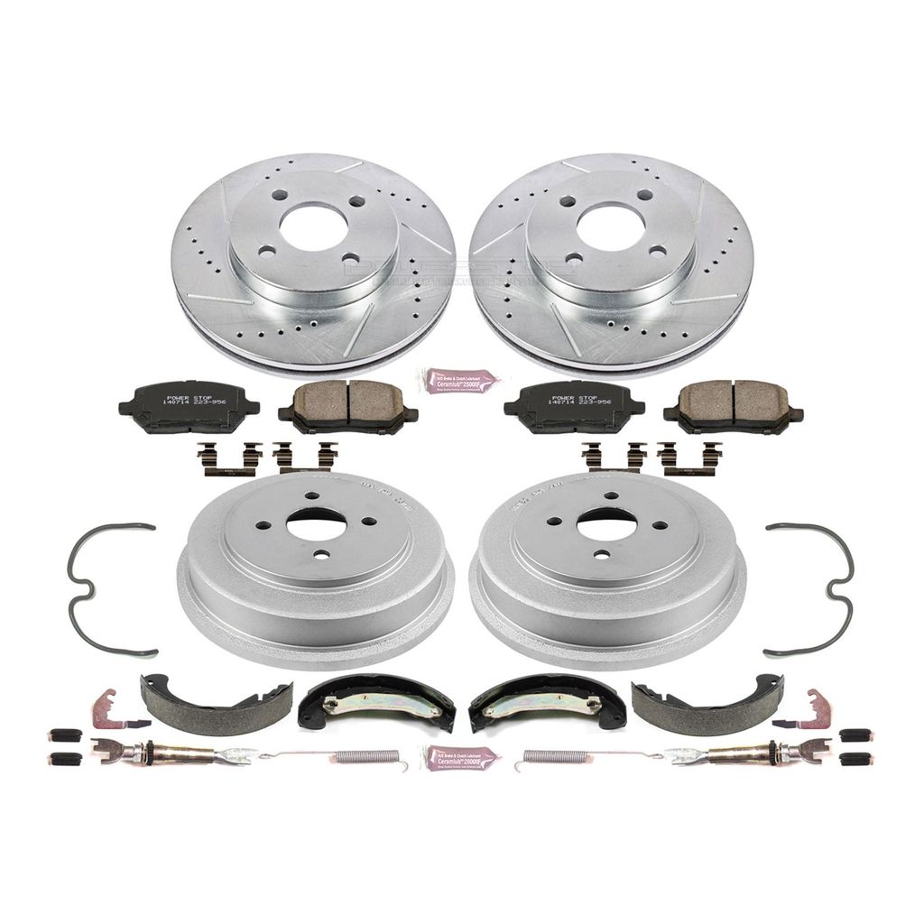 PowerStop K15224DK - Z23 Drilled and Slotted Brake Pad, Rotor, Drum, and Shoe Kit