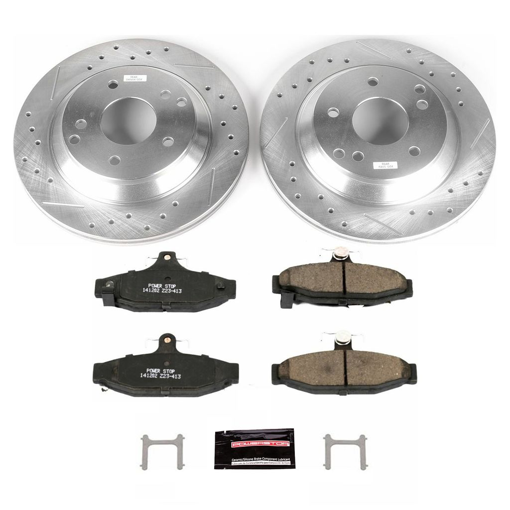 PowerStop K1523 - Z23 Drilled and Slotted Brake Rotors and Pads Kit