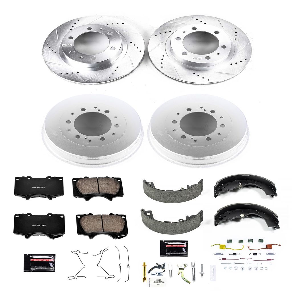 PowerStop K15231DK - Z23 Drilled and Slotted Brake Pad, Rotor, Drum, and Shoe Kit