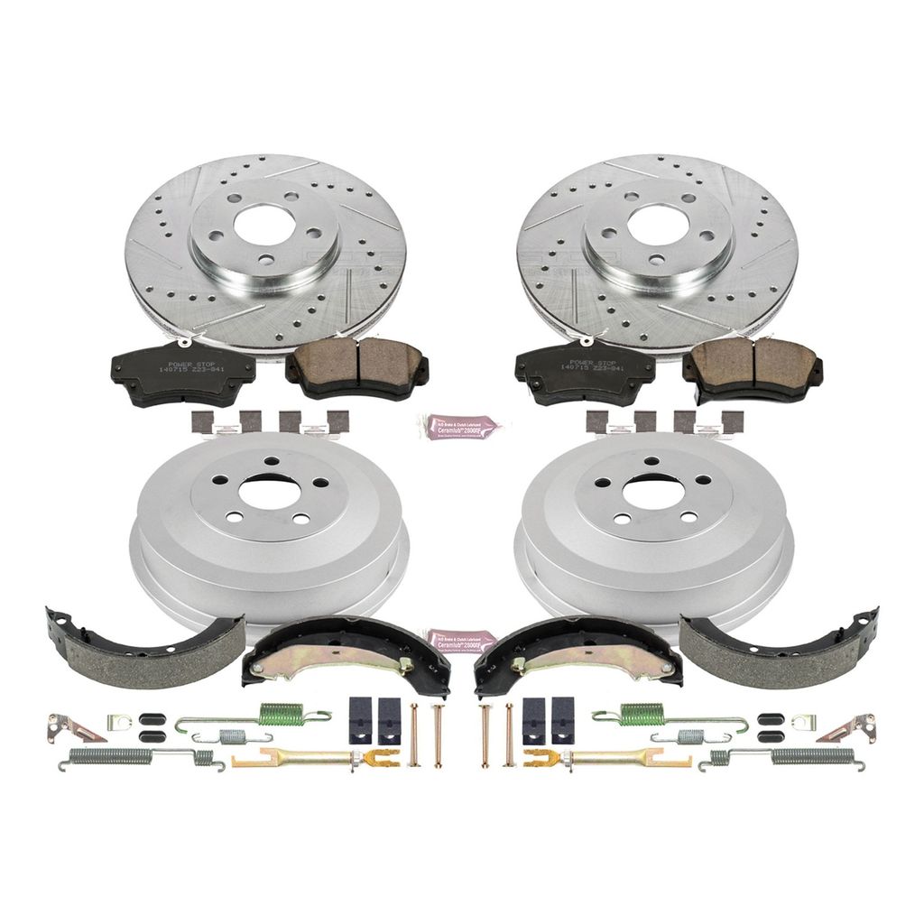 PowerStop K15232DK - Z23 Drilled and Slotted Brake Pad, Rotor, Drum, and Shoe Kit
