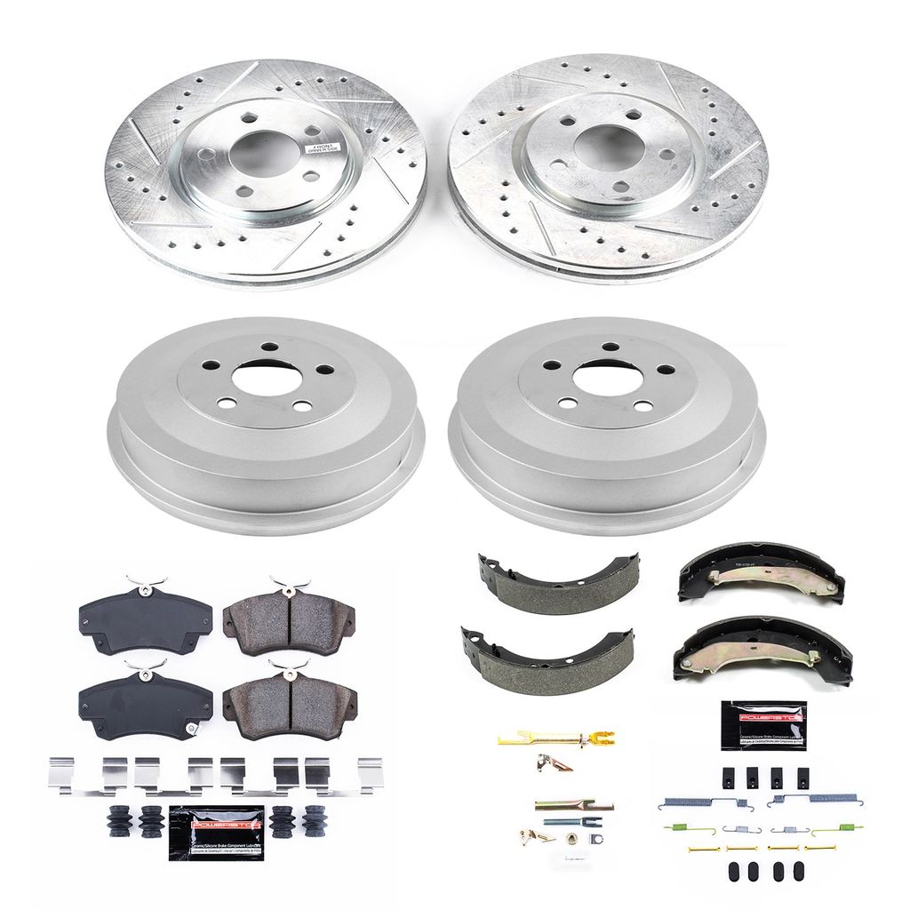 PowerStop K15233DK - Z23 Drilled and Slotted Brake Pad, Rotor, Drum, and Shoe Kit