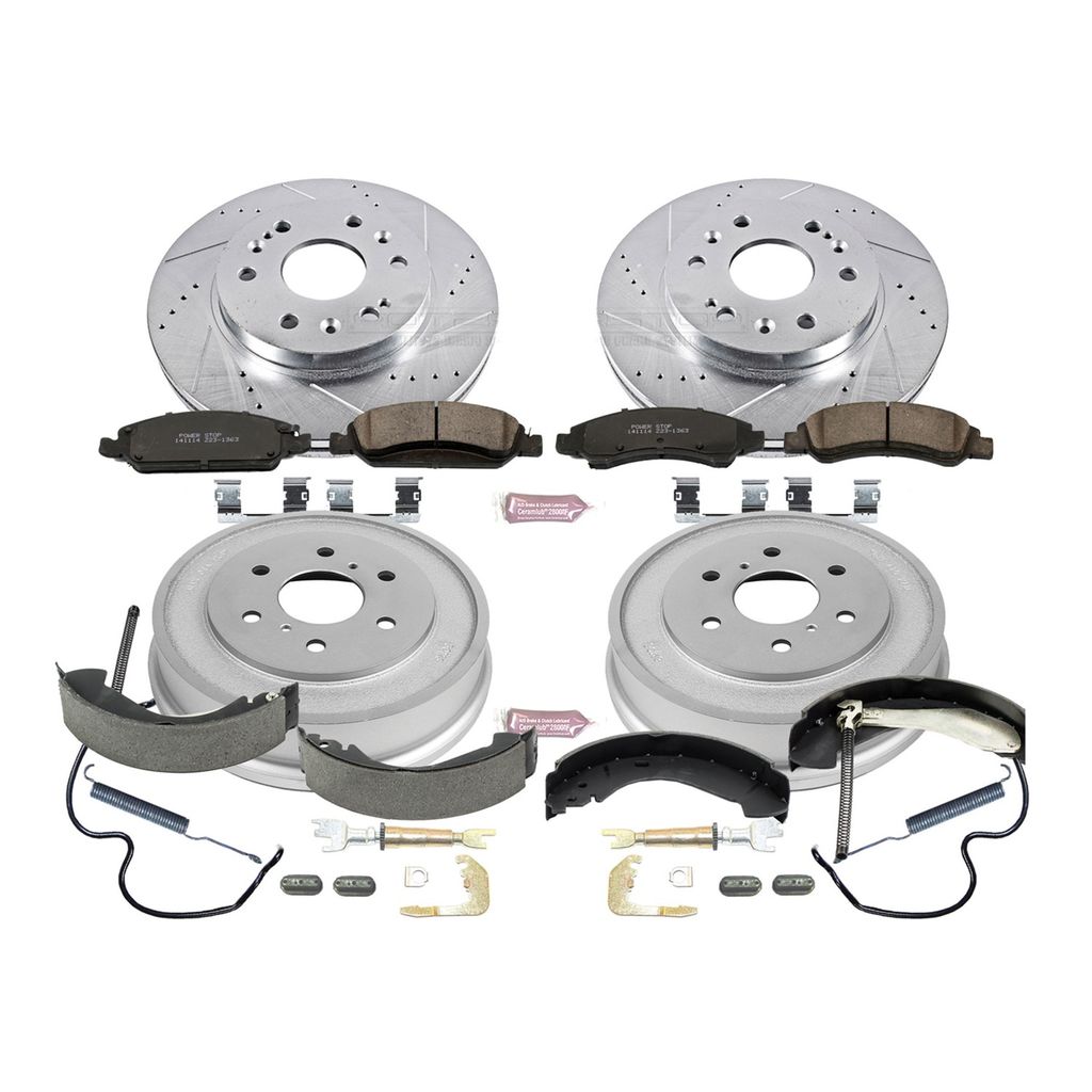 PowerStop K15238DK - Z23 Drilled and Slotted Brake Pad, Rotor, Drum, and Shoe Kit