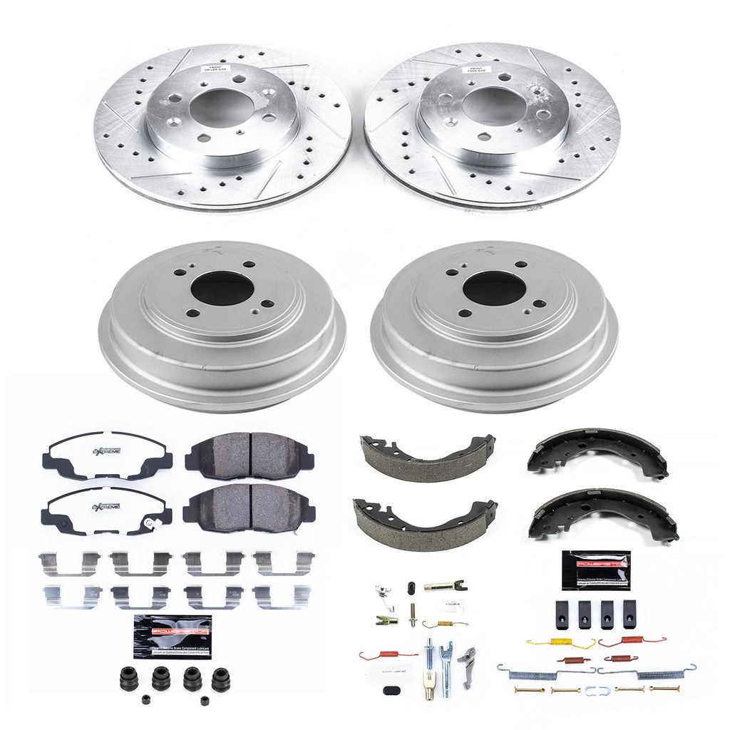 PowerStop K15247DK-26 - Z26 Drilled and Slotted Brake Pad, Rotor, Drum, and Shoe Kit