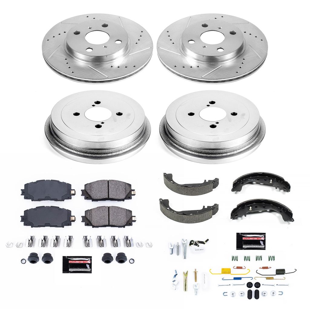 PowerStop K15249DK - Z23 Drilled and Slotted Brake Pad, Rotor, Drum, and Shoe Kit