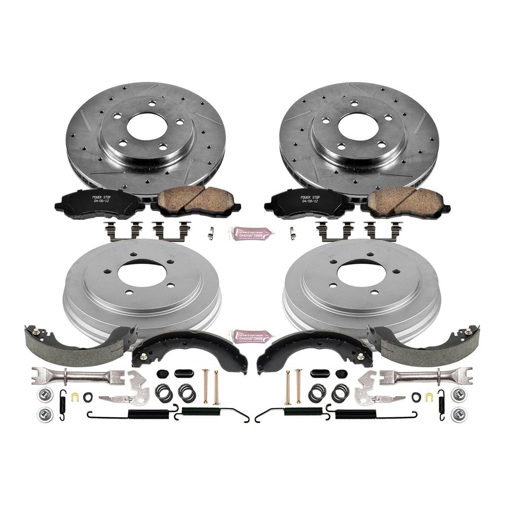 PowerStop K15251DK - Z23 Drilled and Slotted Brake Pad, Rotor, Drum, and Shoe Kit