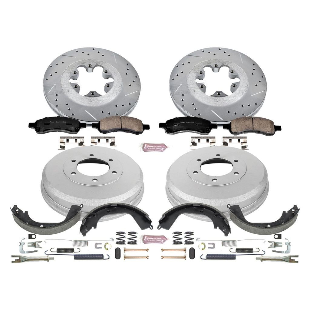 PowerStop K15262DK - Z23 Drilled and Slotted Brake Pad, Rotor, Drum, and Shoe Kit