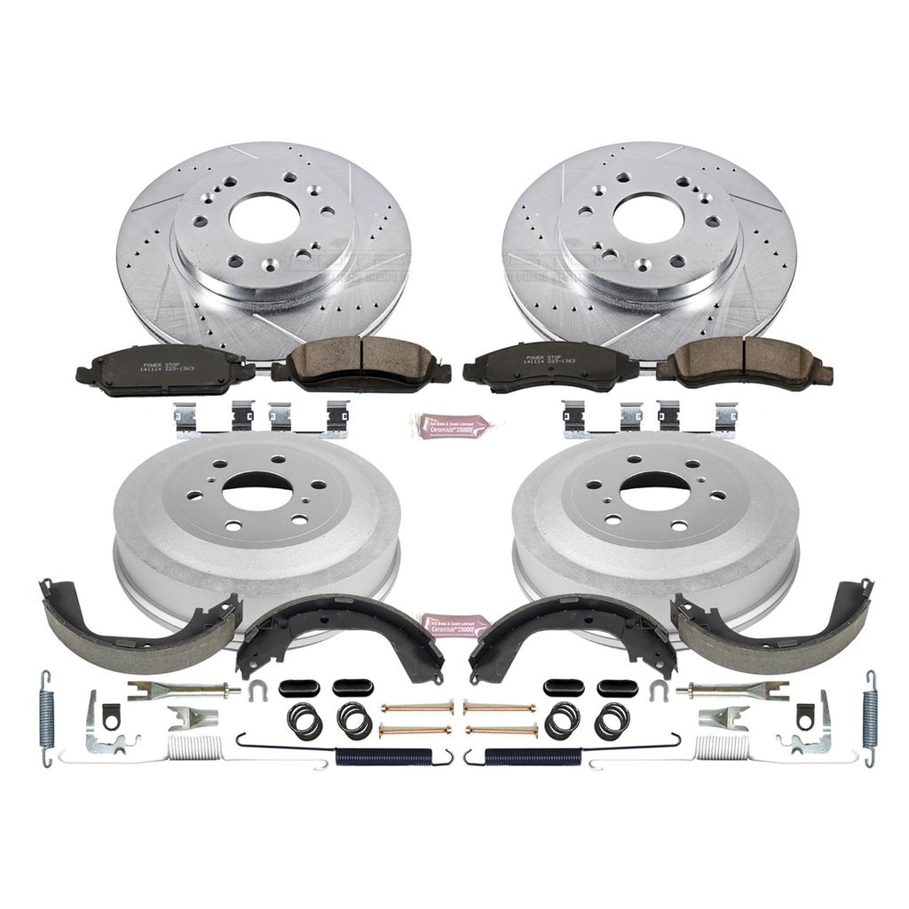 PowerStop K15263DK - Z23 Drilled and Slotted Brake Pad, Rotor, Drum, and Shoe Kit