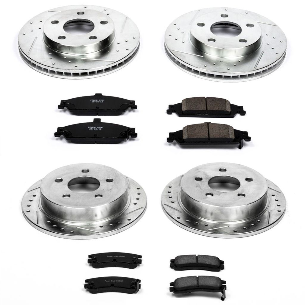 PowerStop K1552 - Z23 Drilled and Slotted Brake Rotors and Pads Kit