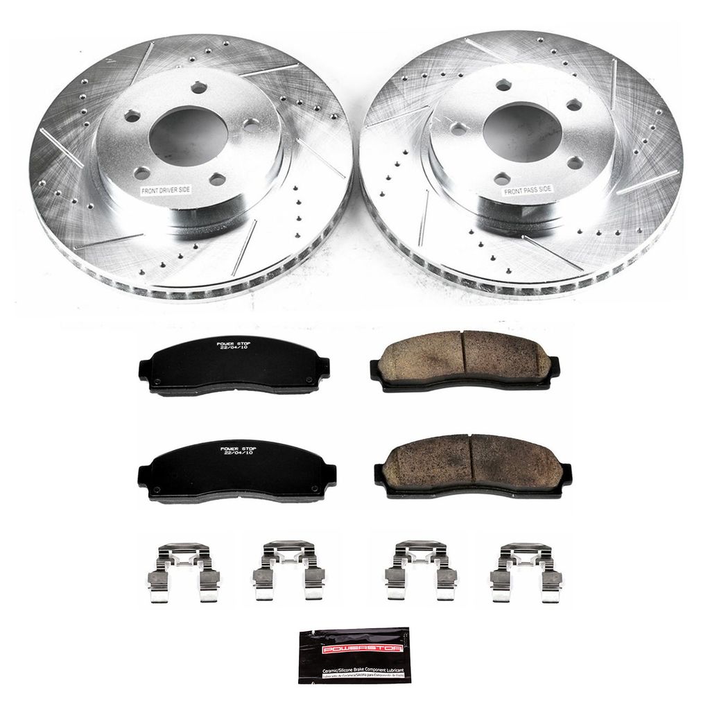 PowerStop K1576 - Z23 Drilled and Slotted Brake Rotors and Pads Kit
