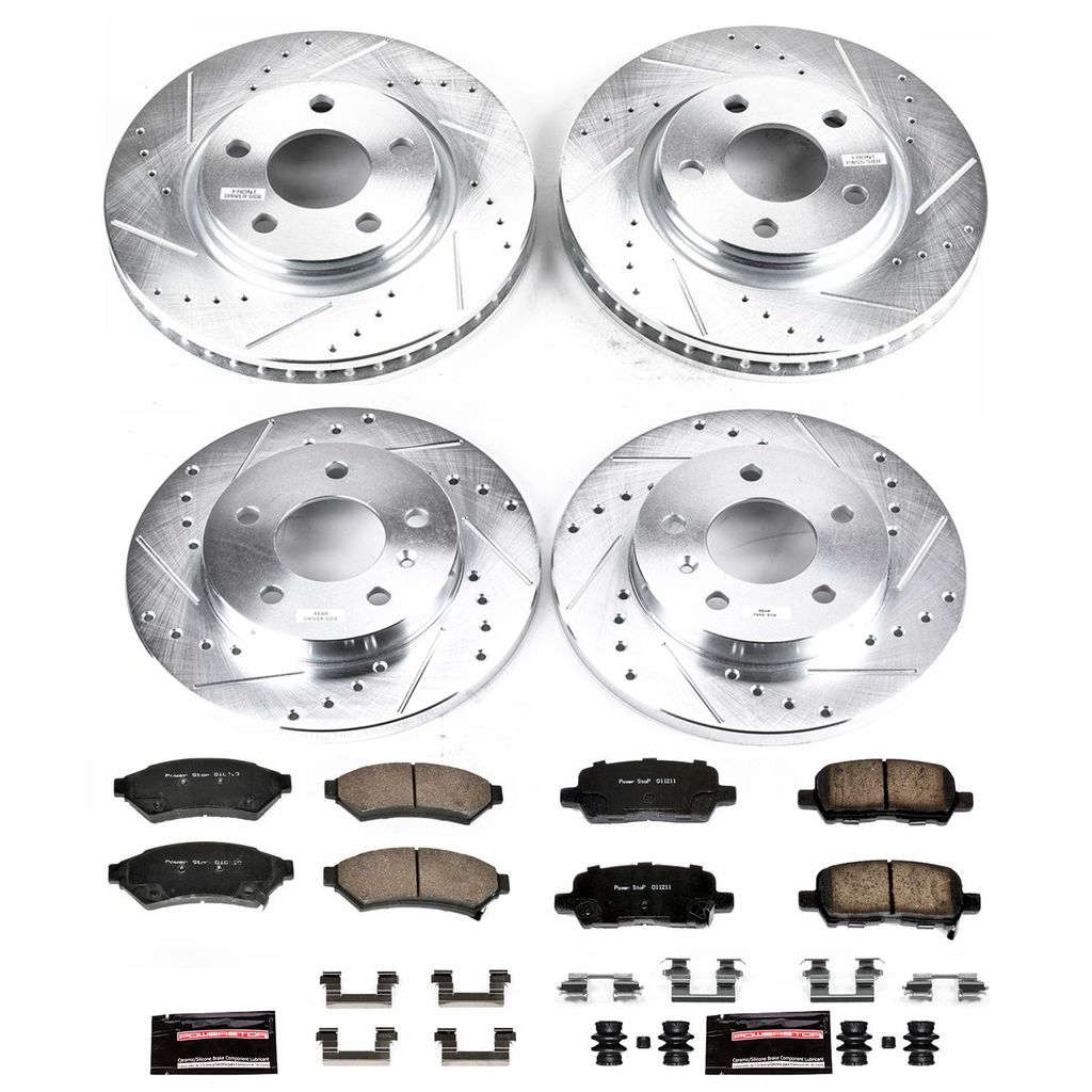PowerStop K1589 - Z23 Drilled and Slotted Brake Rotors and Pads Kit