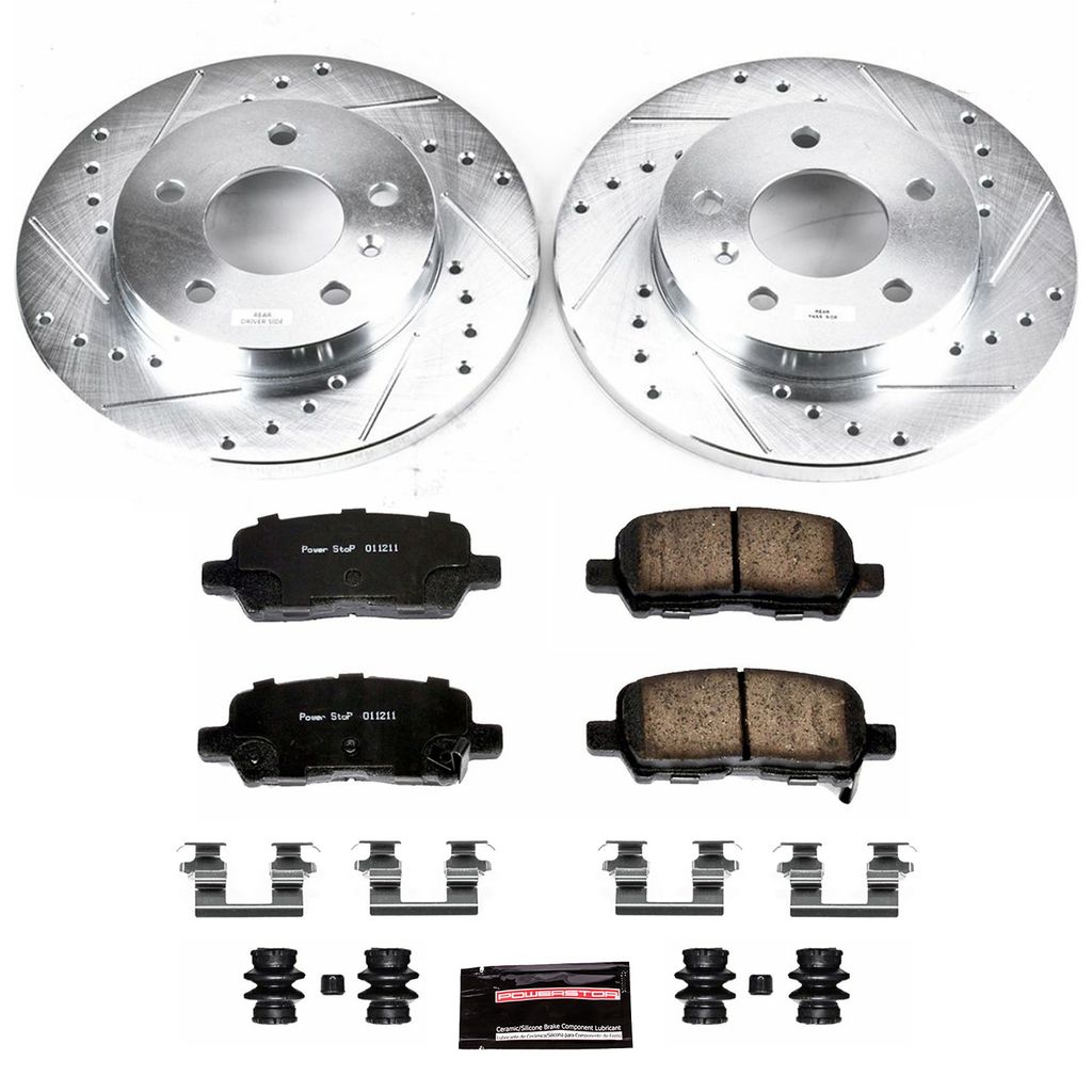 PowerStop K1602 - Z23 Drilled and Slotted Brake Rotors and Pads Kit
