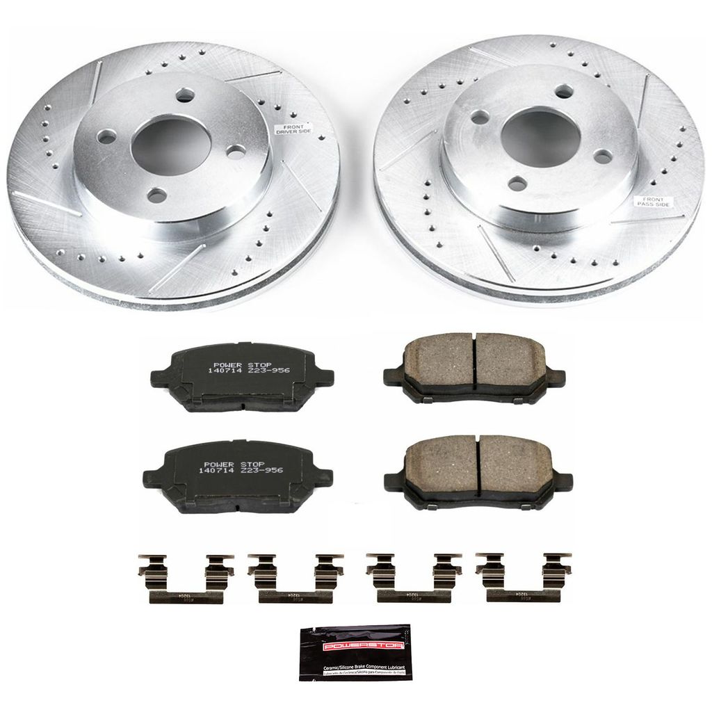 PowerStop K1604 - Z23 Drilled and Slotted Brake Rotors and Pads Kit