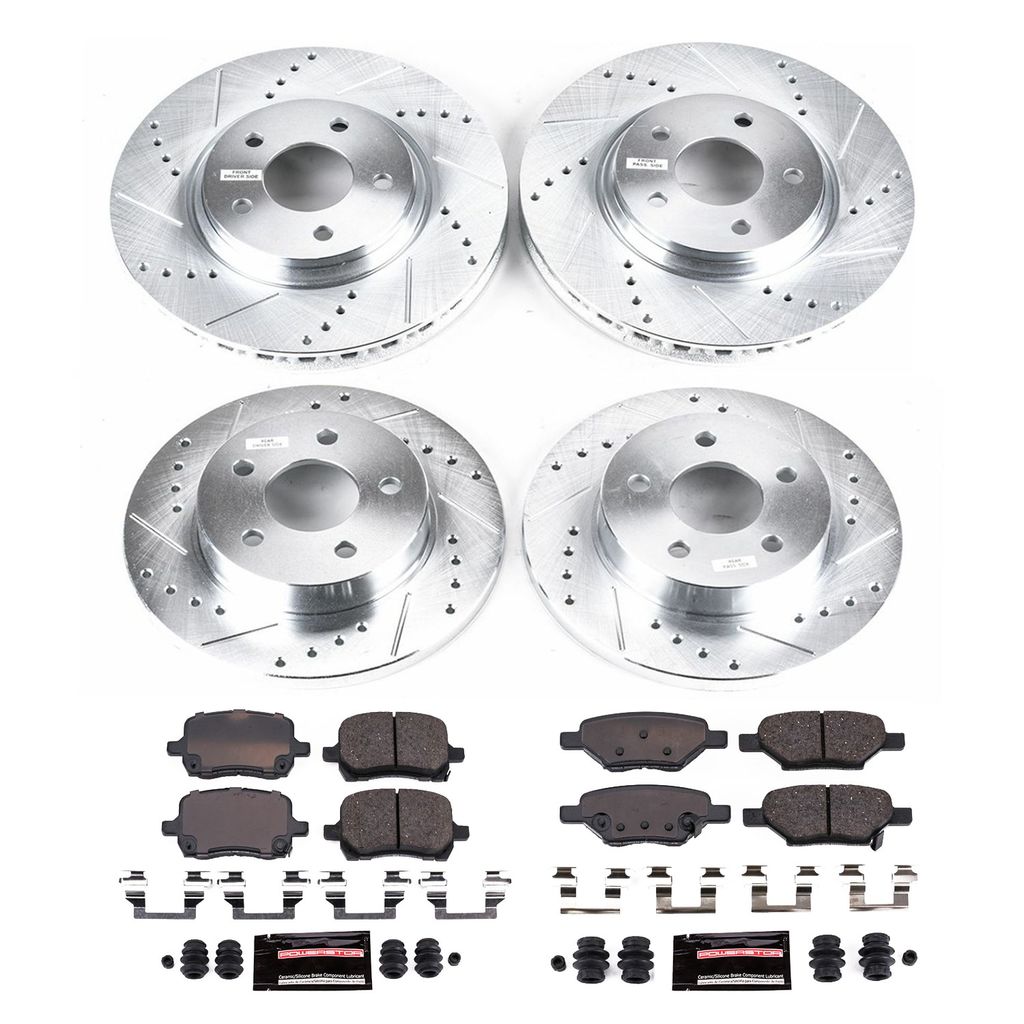 PowerStop K1612 - Z23 Drilled and Slotted Brake Rotors and Pads Kit