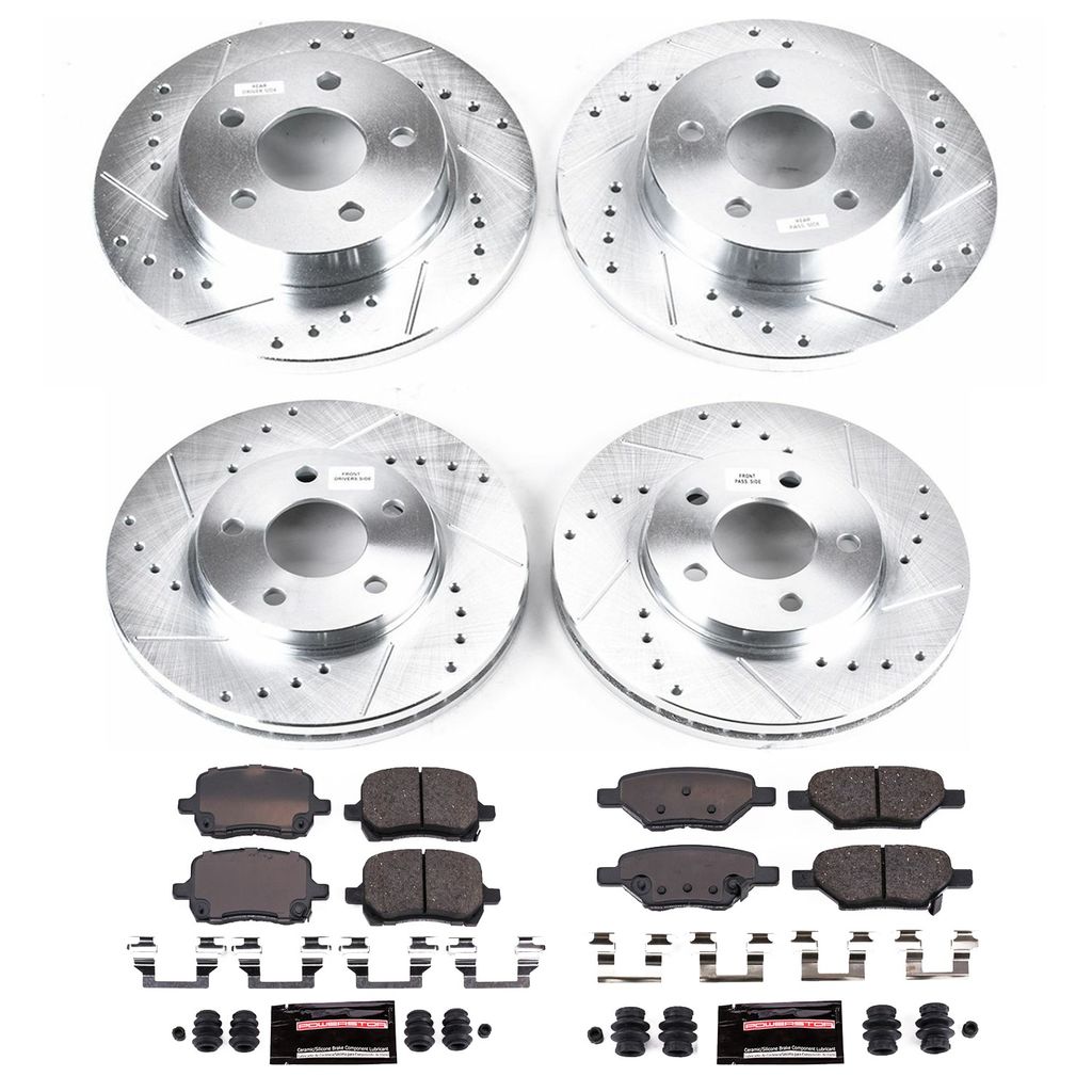 PowerStop K1618 - Z23 Drilled and Slotted Brake Rotors and Pads Kit