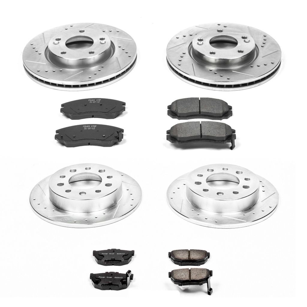 PowerStop K164 - Z23 Drilled and Slotted Brake Rotors and Pads Kit