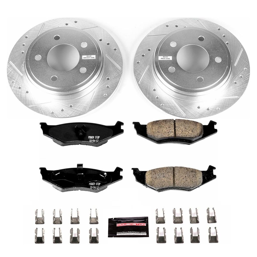 PowerStop K1667 - Z23 Drilled and Slotted Brake Rotors and Pads Kit