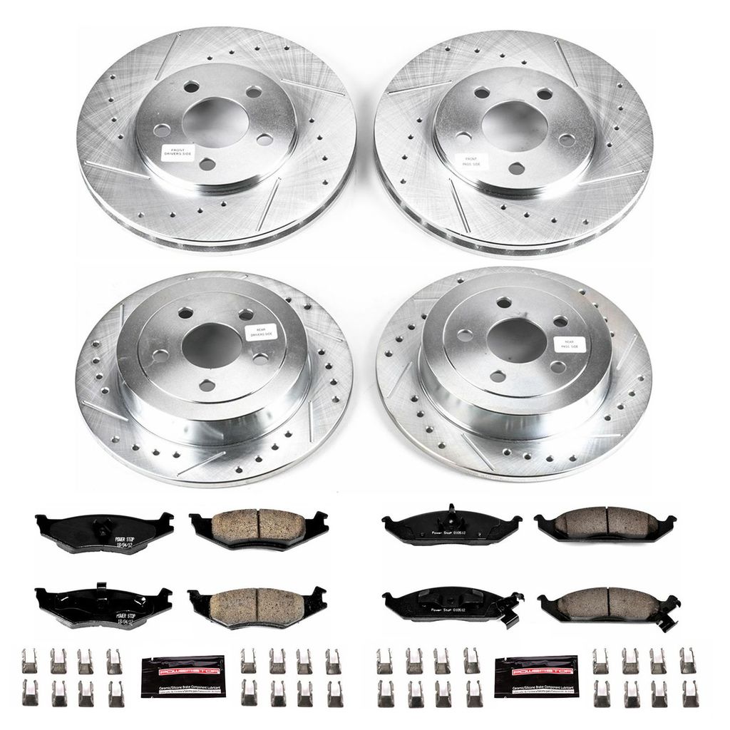PowerStop K1677 - Z23 Drilled and Slotted Brake Rotors and Pads Kit