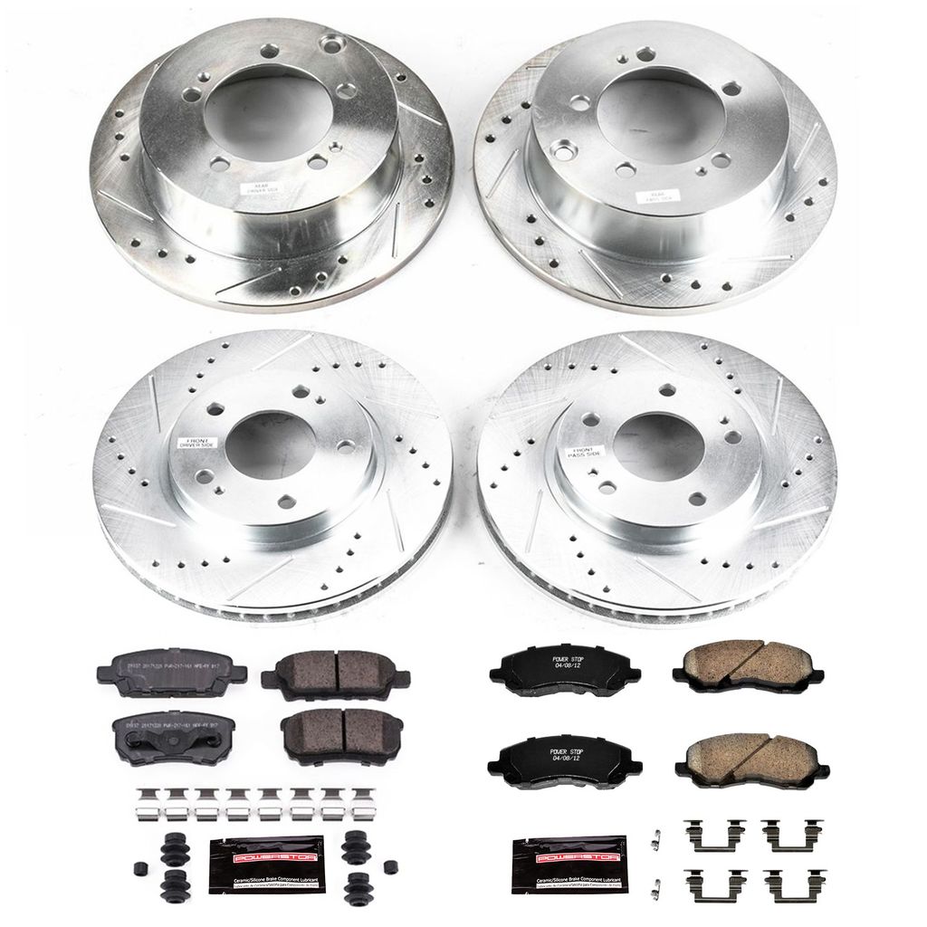 PowerStop K1682 - Z23 Drilled and Slotted Brake Rotors and Pads Kit
