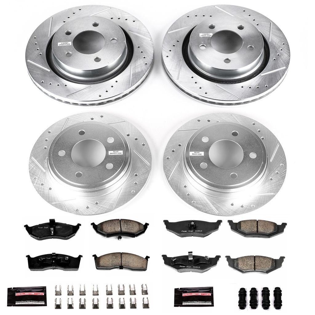 PowerStop K1701 - Z23 Drilled and Slotted Brake Rotors and Pads Kit