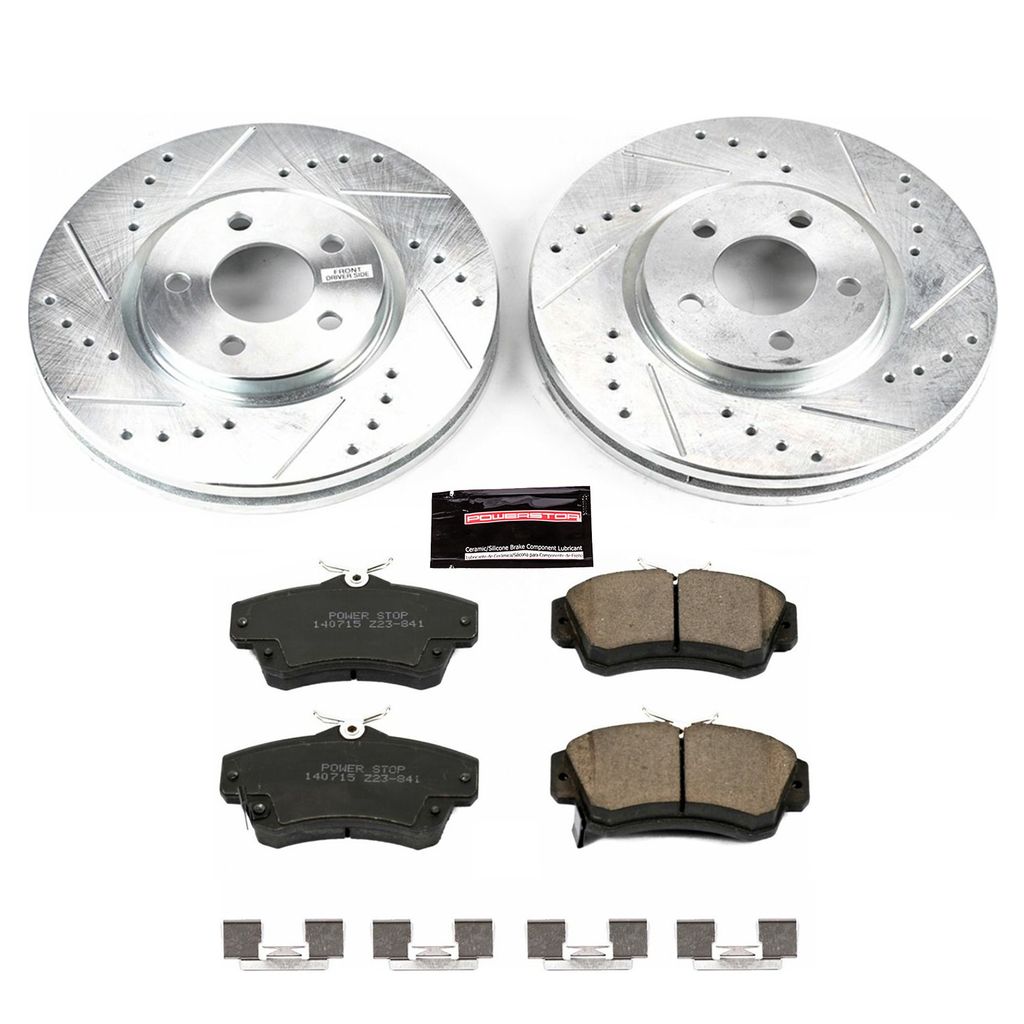 PowerStop K1706 - Z23 Drilled and Slotted Brake Rotors and Pads Kit