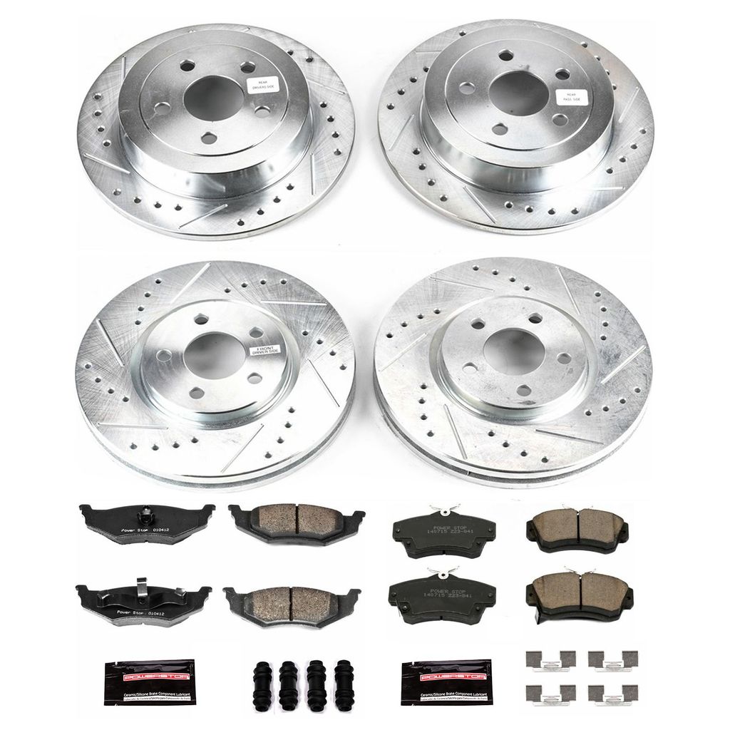 PowerStop K1707 - Z23 Drilled and Slotted Brake Rotors and Pads Kit