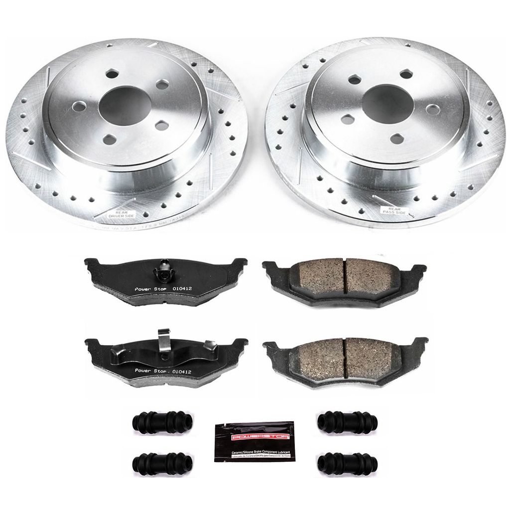 PowerStop K1709 - Z23 Drilled and Slotted Brake Rotors and Pads Kit