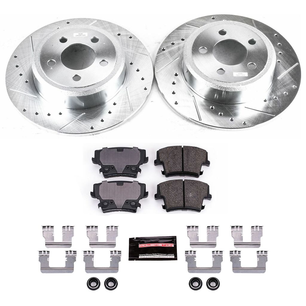 PowerStop K1719 - Z23 Drilled and Slotted Brake Rotors and Pads Kit