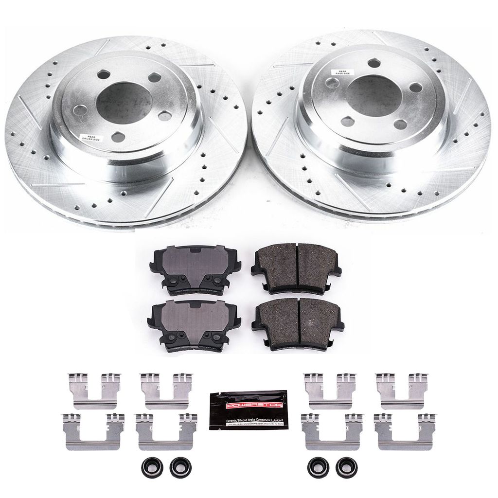 PowerStop K1720 - Z23 Drilled and Slotted Brake Rotors and Pads Kit