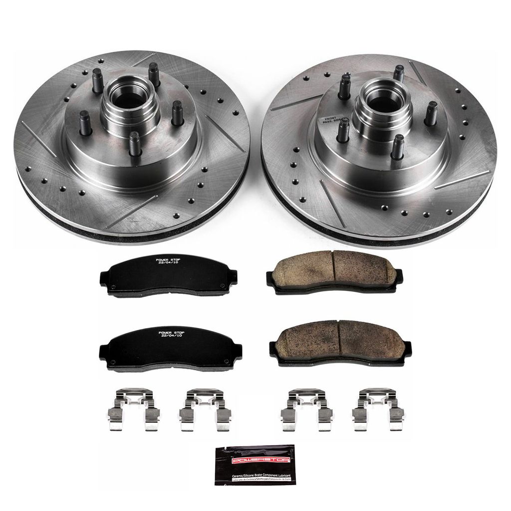 PowerStop K1857 - Z23 Drilled and Slotted Brake Rotors and Pads Kit