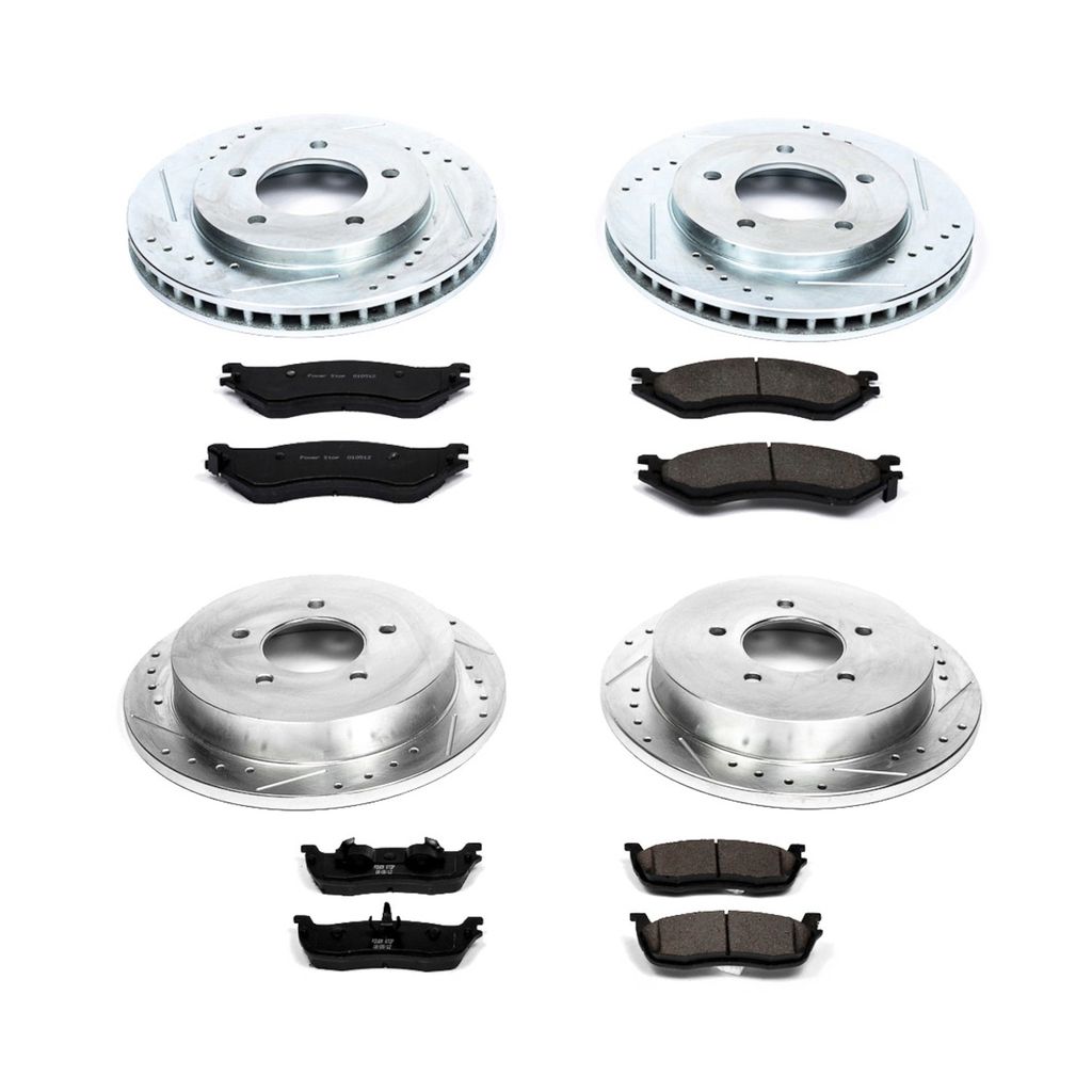 PowerStop K1870 - Z23 Drilled and Slotted Brake Rotors and Pads Kit