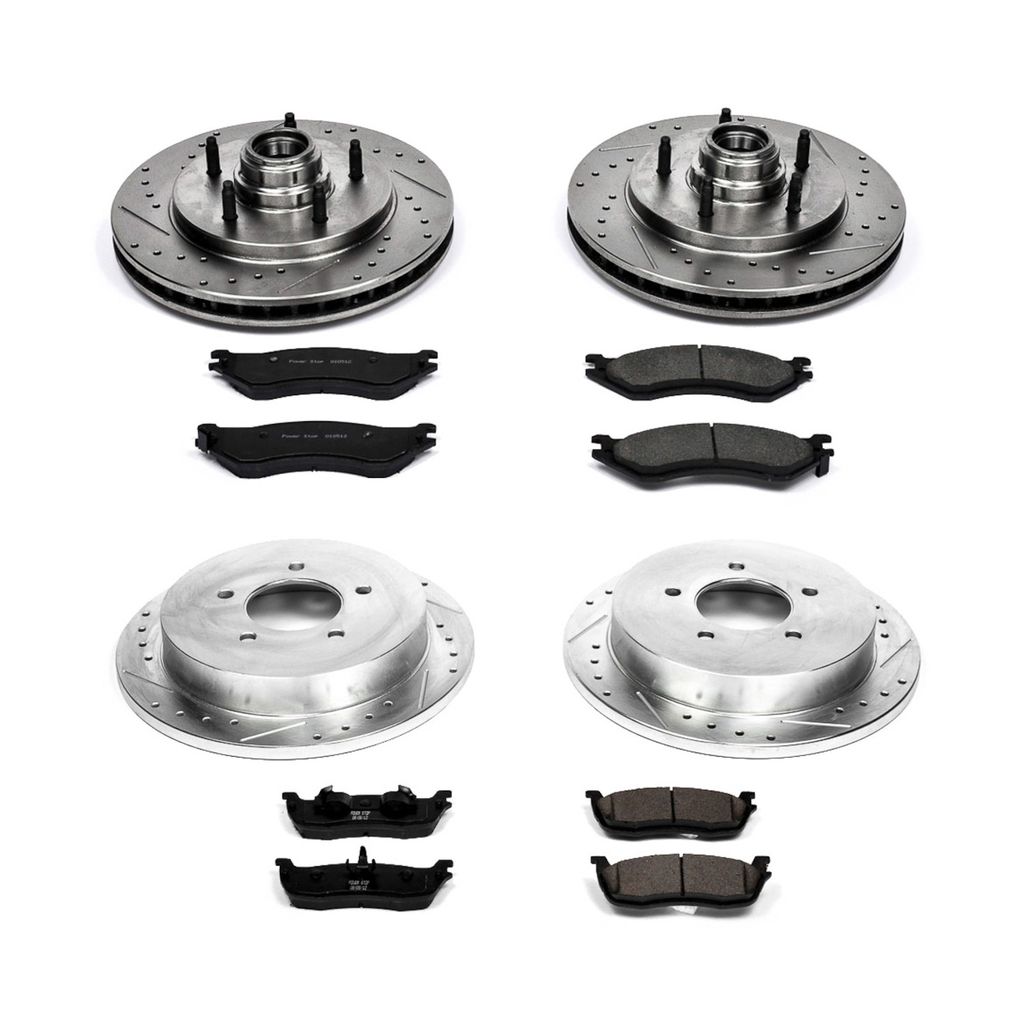 PowerStop K1880 - Z23 Drilled and Slotted Brake Rotors and Pads Kit