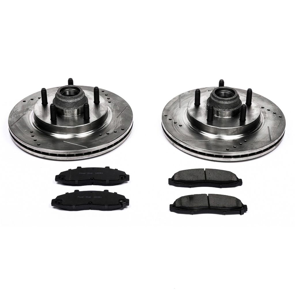 PowerStop K1914 - Z23 Drilled and Slotted Brake Rotors and Pads Kit