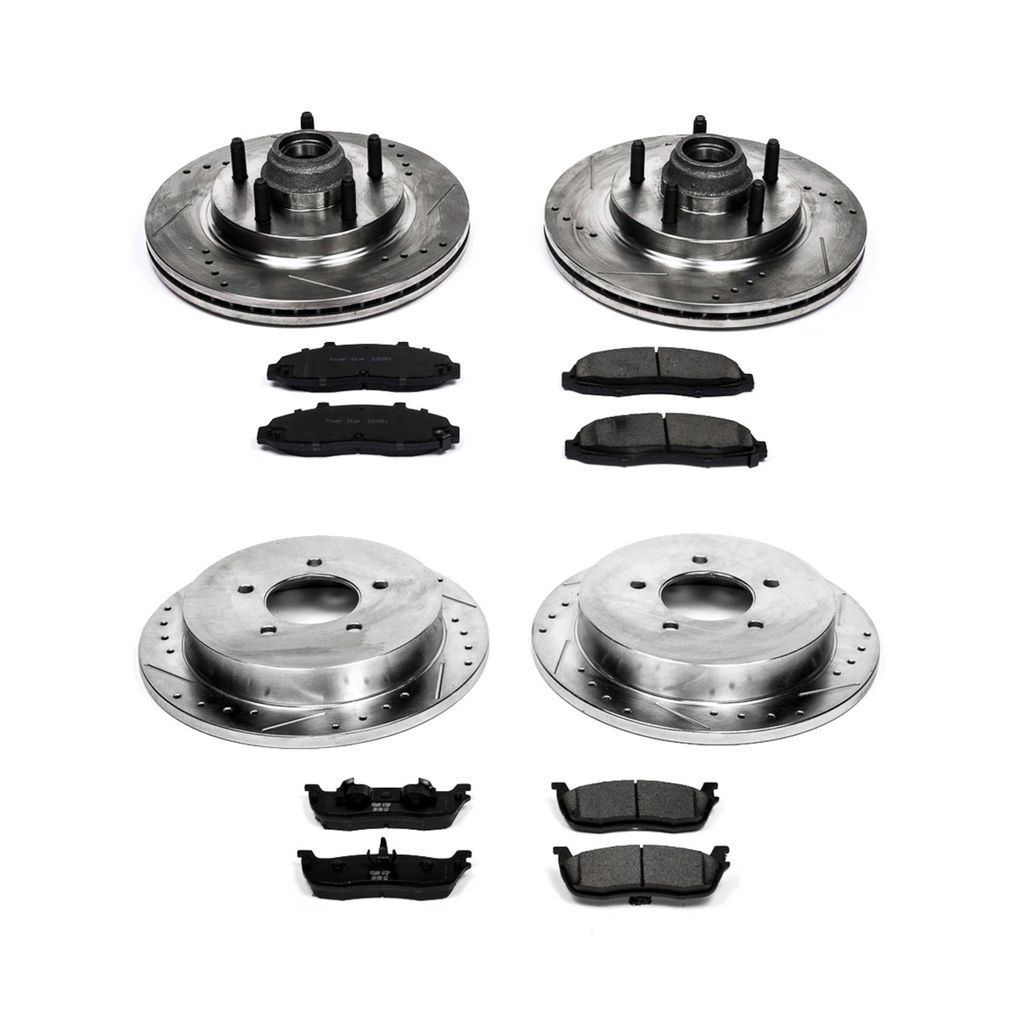 PowerStop K1915 - Z23 Drilled and Slotted Brake Rotors and Pads Kit
