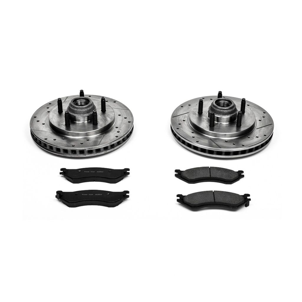 PowerStop K1916 - Z23 Drilled and Slotted Brake Rotors and Pads Kit