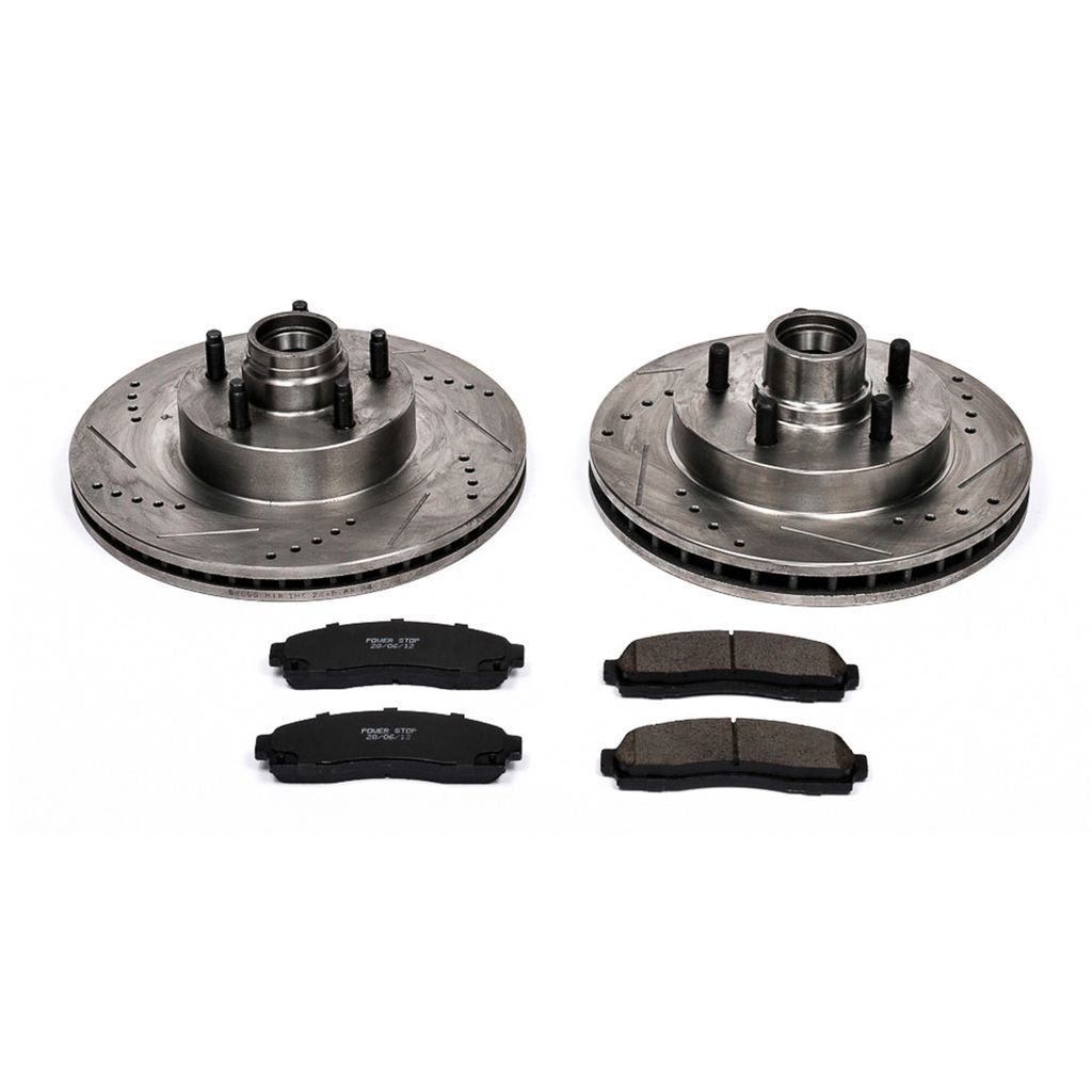 PowerStop K1920 - Z23 Drilled and Slotted Brake Rotors and Pads Kit