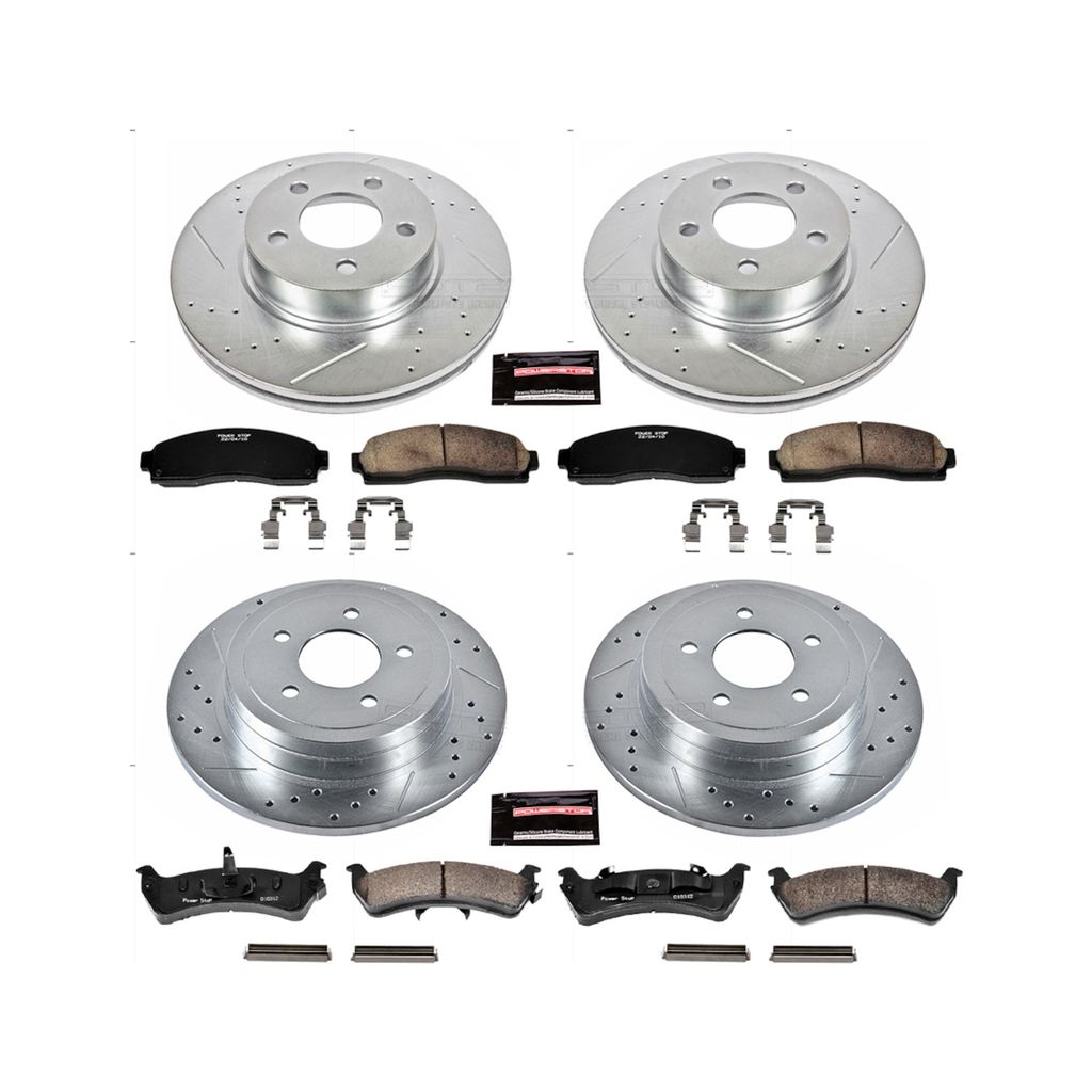 PowerStop K1924 - Z23 Drilled and Slotted Brake Rotors and Pads Kit