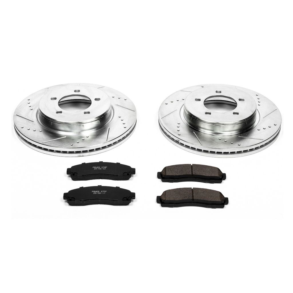 PowerStop K1931 - Z23 Drilled and Slotted Brake Rotors and Pads Kit
