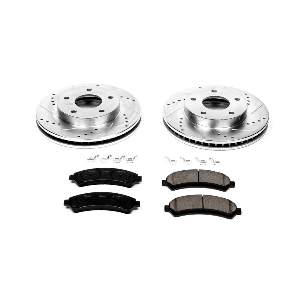 PowerStop K2004 - Z23 Drilled and Slotted Brake Rotors and Pads Kit
