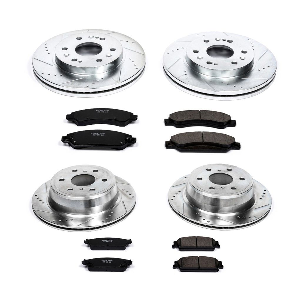 PowerStop K2068 - Z23 Drilled and Slotted Brake Rotors and Pads Kit