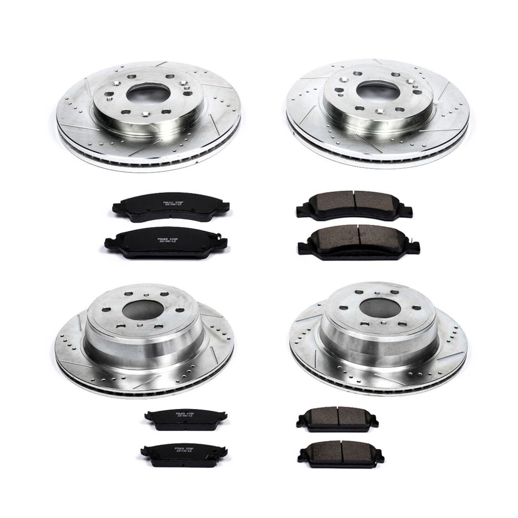 PowerStop K2070 - Z23 Drilled and Slotted Brake Rotors and Pads Kit