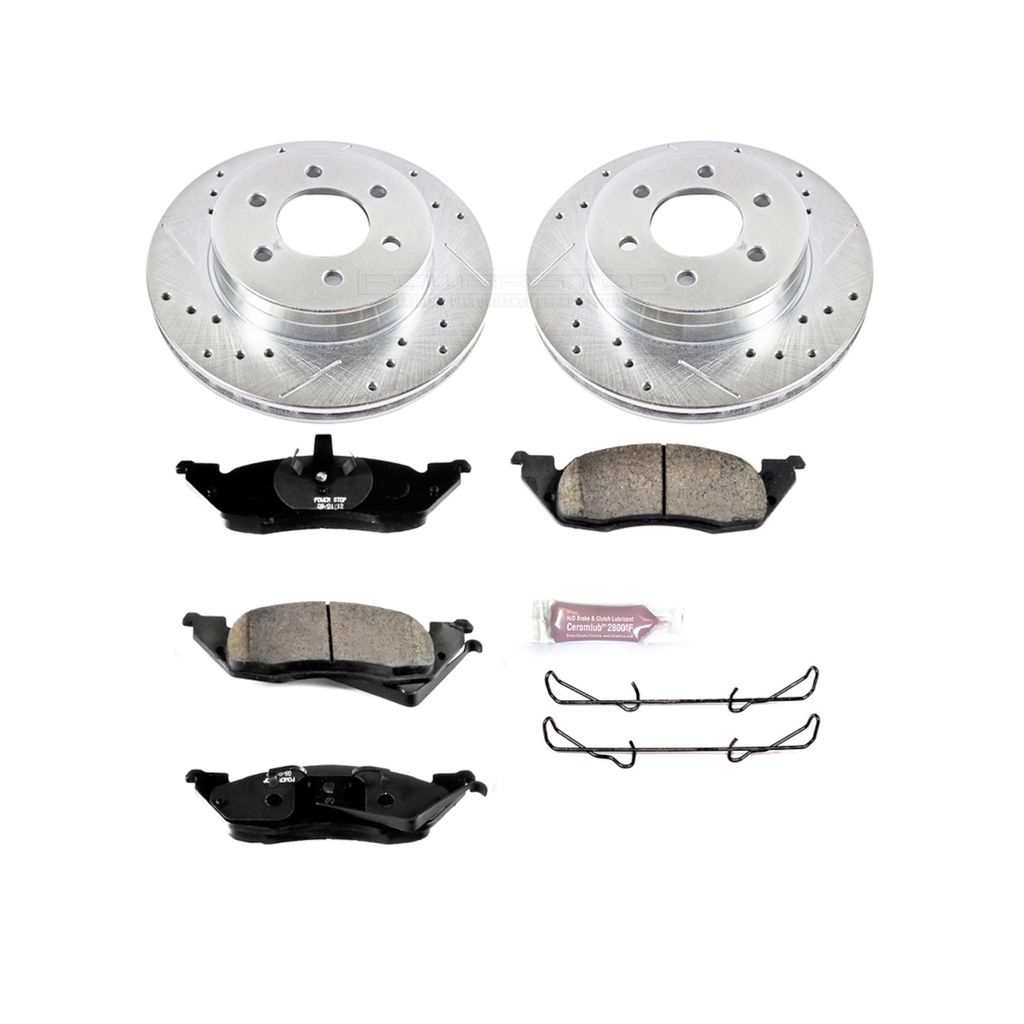 PowerStop K2137 - Z23 Drilled and Slotted Brake Rotors and Pads Kit